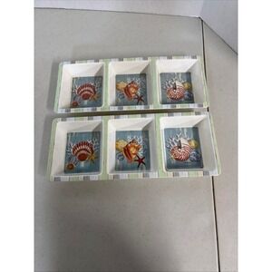 Evergreen Seaside Retreat Melamine 3 Section Server Set‎ Jennifer Brinley